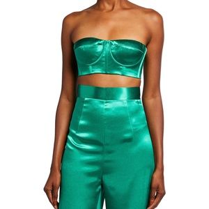 Bronx and Banco Capri Blanc High-Waist Satin Pants